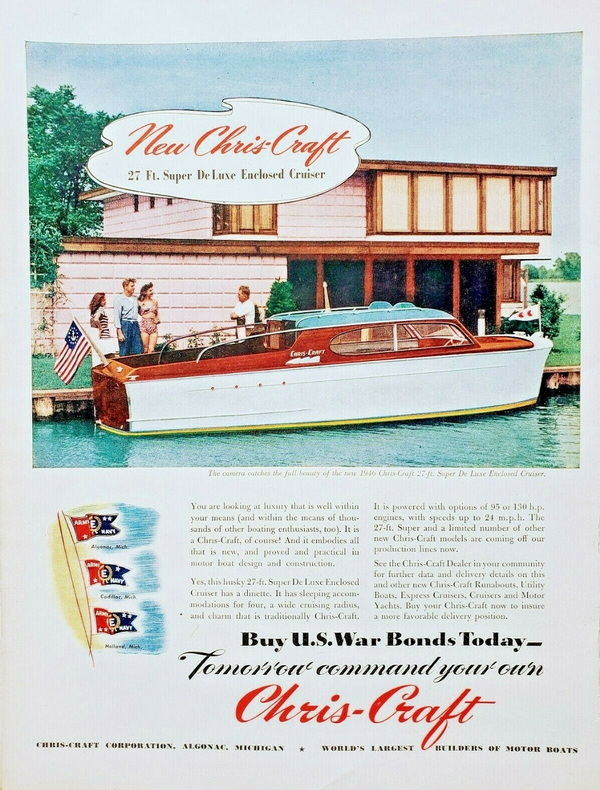Chris-Craft Boats - 1946 CHRIS-CRAFT AD